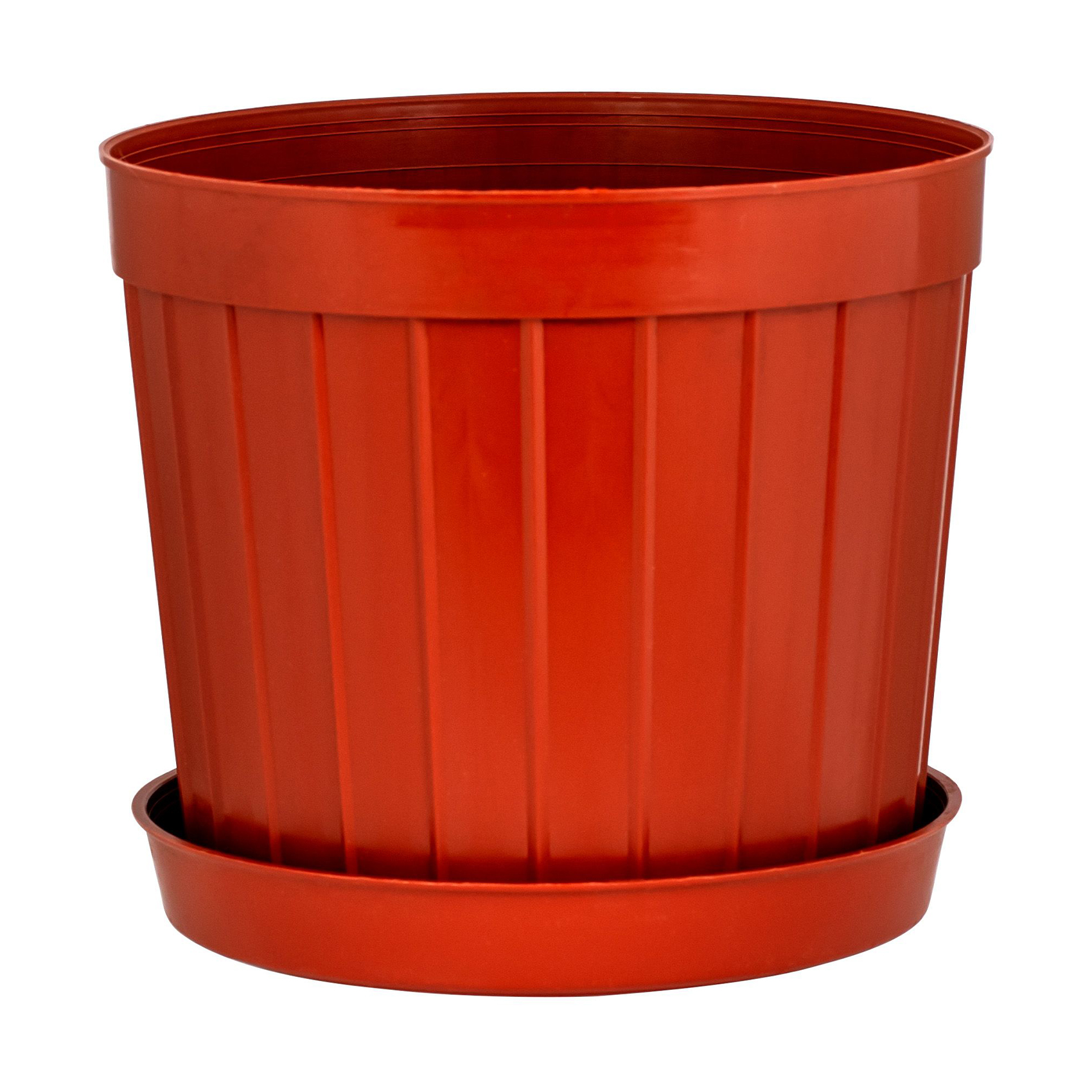 Горщик для квітів Ekodeo з піддоном, теракотовий, 2.5 л (P88907BR)