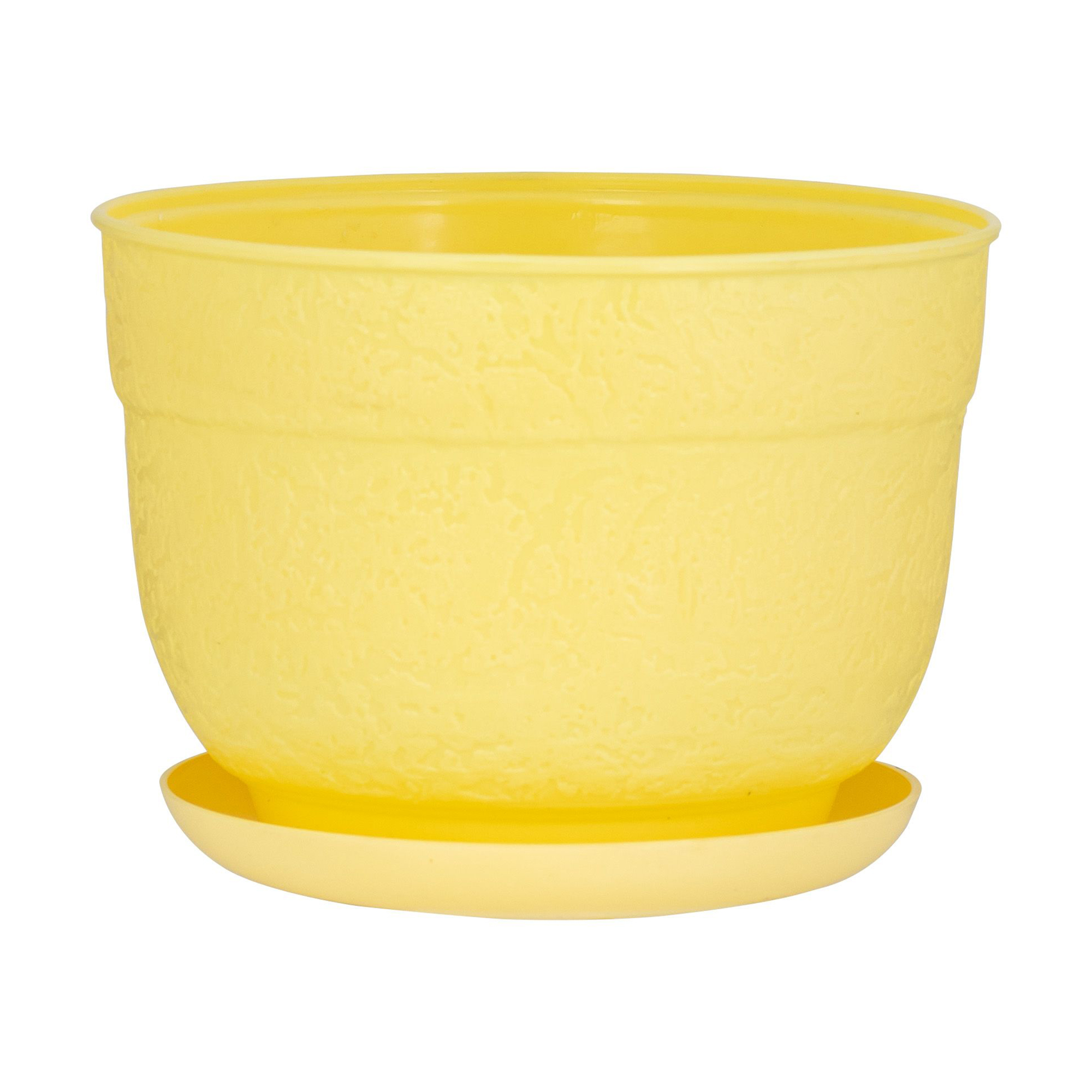 Горщик для квітів Ekodeo з піддоном, жовтий, 3 л (P88908YW)